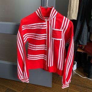 Adidas x Ji Won Choi Striped jacket in red